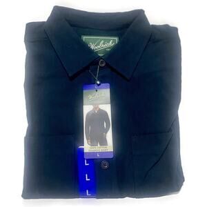 Woolrich Button Down Shirt Men's Large Blue Long Sleeve 100% Cotton NWT